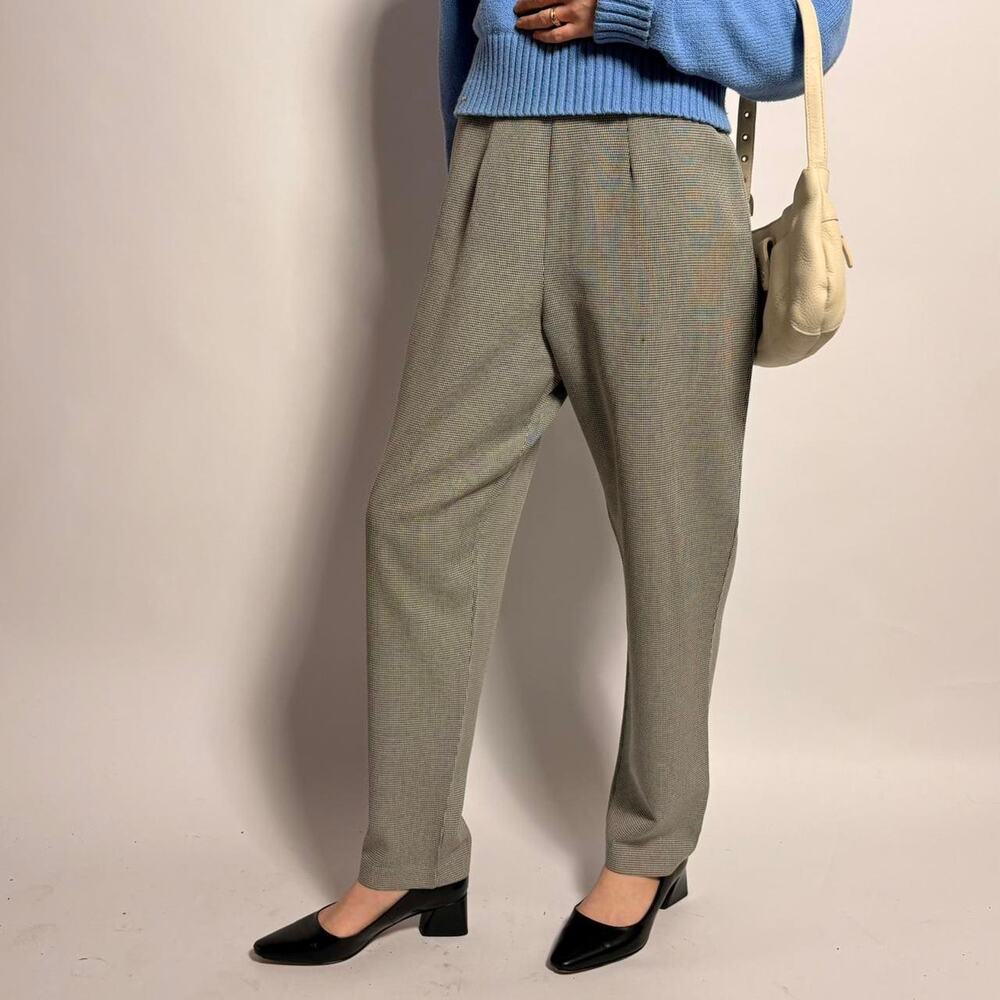 Vintage Gingham Trousers - Black & White (Fits Small)